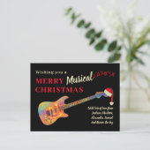 サンタハットを着たクリスマスギターの名前 シーズンポストカード (スタンド正面)