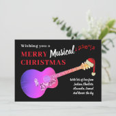 サンタハットを着たクリスマスギター シーズンカード (スタンド正面)