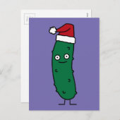 サンタハットを着たクリスマスディルの漬物 シーズンポストカード (正面/裏面)