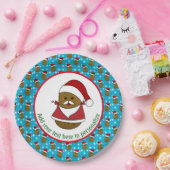 サンタハットを着たクリスマスポテトが幸せ ペーパープレート (パーティー)