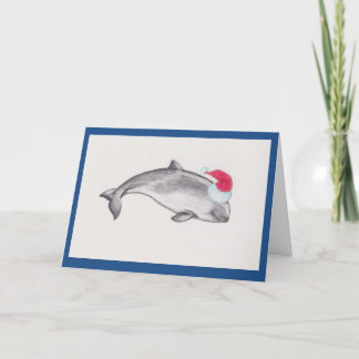 サンタハットを着たクリスマス·ポルポイズ シーズンカード