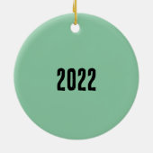 サンタハットを着たゴールドフィンチ セラミックオーナメント (裏面)