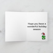 サンタハットを着たハッピーグリーンカエル シーズンカード (内部)