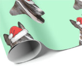 サンタハットを着たブルテリア ラッピングペーパー (ロールコーナー)