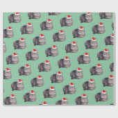 サンタハットを着たペルシャの長毛猫 ラッピングペーパー (フラット)