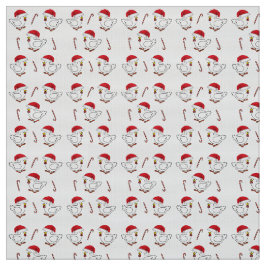 サンタハットを着たメリークリスマスシック ファブリック
