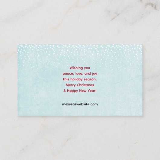 サンタハットを着たメリークリスマスハスキー犬 名刺 (裏面)