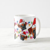 サンタハットを着たメリークリスマスボクサー コーヒーマグカップ (正面右)