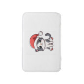 サンタハットを着た可愛いクリスマスの子猫 バスマット (正面縦)