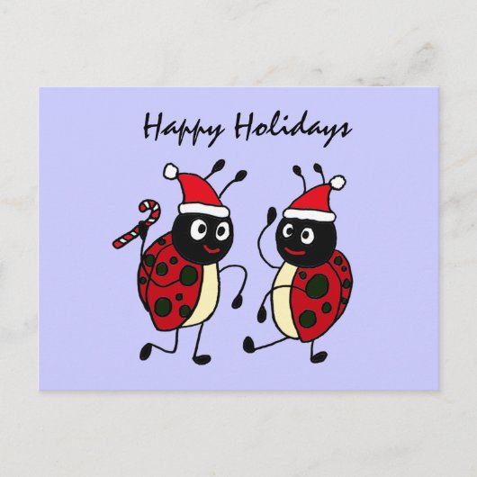 サンタハットを着たXX-踊りラディバグ シーズンポストカード (正面)