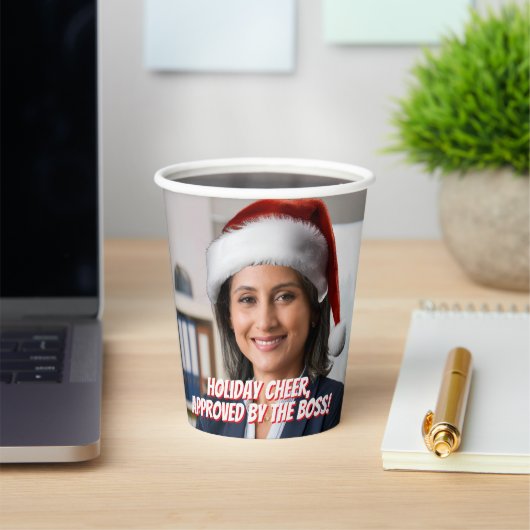 サンタハットを着る | オフィおもしろいスホリデーパーティー 紙コップ (インサイチュ)