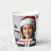 サンタハットを着る | オフィおもしろいスホリデーパーティー 紙コップ (裏面)
