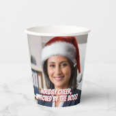 サンタハットを着る | オフィおもしろいスホリデーパーティー 紙コップ (正面)