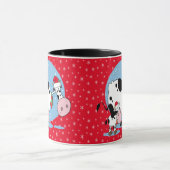 サンタハットを赤に塗った田舎牛 マグカップ (中央)