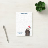 サンタハットを身に着けた可愛いオッター、メリークリスマス ポストイット (オフィス)
