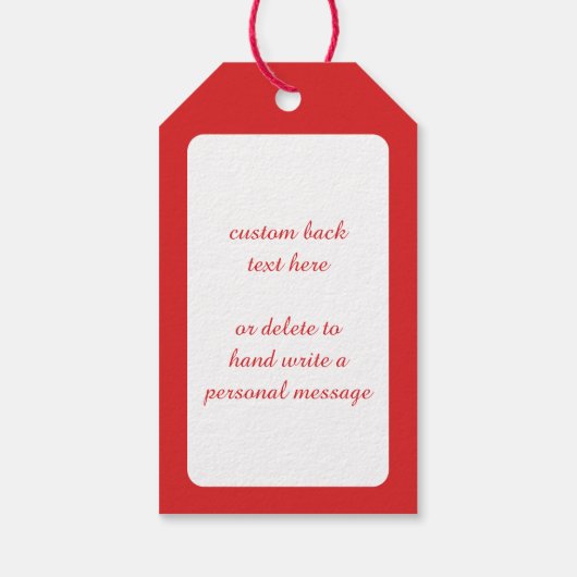 サンタハットを飾ったかわいいマンガのクリスマス猫 ギフトタグ (裏面)