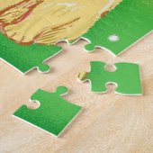 サンタハットを飾ったかわいいマンガのクリスマス猫 ジグソーパズル (側面)