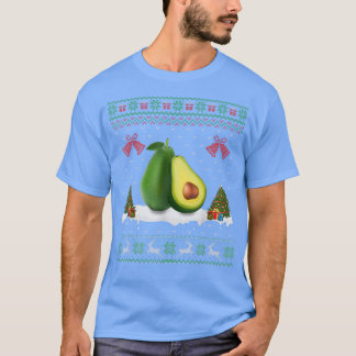 サンタハットアボカドフルーツクリスマス照明アボカド Tシャツ
