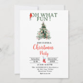 サンタハットオウハッおもしろいクリスマスパーティの招待状 招待状 (正面)