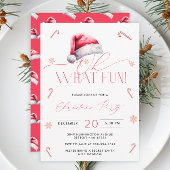 サンタハットオウハッおもしろいクリスマスパーティの招待状 招待状