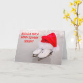 サンタハットオン姿スケート カード (黄色い花)