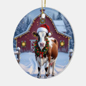 サンタハットカントリーフェスティバルのクリスマス セラミックオーナメント (左)