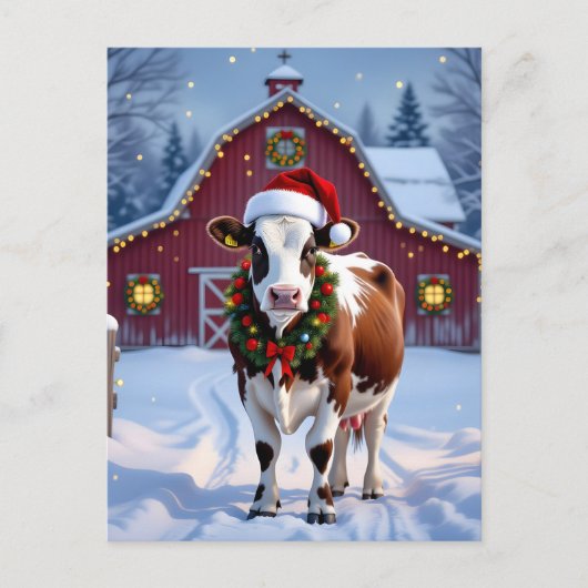 サンタハットカントリーフェスティバルのクリスマス ポストカード (正面)