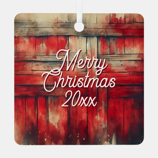 サンタハットカントリーフェスティバルのクリスマス メタルオーナメント (裏面)