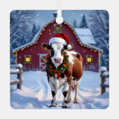 サンタハットカントリーフェスティバルのクリスマス メタルオーナメント (正面)