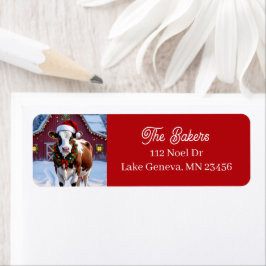 サンタハットカントリーフェスティバルのクリスマス ラベル