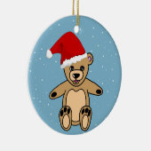 サンタハットキッズがかわいいテディベア セラミックオーナメント (右)