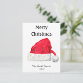 サンタハットキュートウィンタークリスマスレトロヴィンテージ ポストカード (スタンド正面)