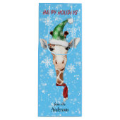 サンタハットキラフェスノーフレークブルーワイン抱き枕 ワインギフトバッグ (正面)