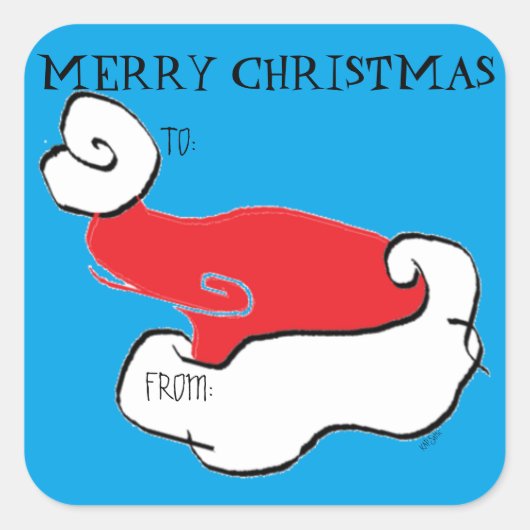 サンタハットギフトラベル スクエアシール (正面)