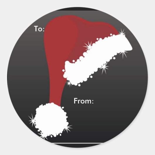 サンタハットギフトラベル ラウンドシール (正面)