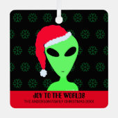 サンタハットギークのLGM おもしろい カッコいい Black and Red メタルオーナメント (正面)