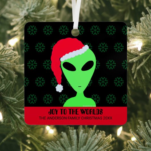 サンタハットギークのLGM おもしろい カッコいい Black and Red メタルオーナメント (インサイチュ)