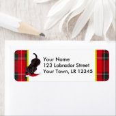 サンタハットクリスマスとチョコレートラボパピー ラベル (インサイチュ)