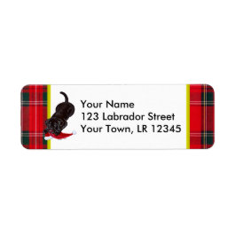 サンタハットクリスマスとチョコレートラボパピー ラベル