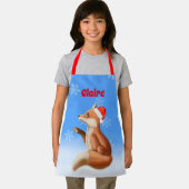 サンタハットクリスマスとリトルレッドカスタマイズキツネ エプロン (インサイチュ)