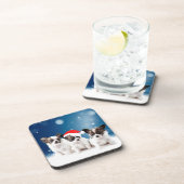 サンタハットクリスマスと可愛いチワホアパピス コースター (右側)