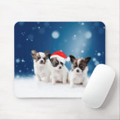 サンタハットクリスマスと可愛いチワホアパピス マウスパッド (マウス)