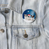 サンタハットクリスマスと可愛いチワホアパピス 缶バッジ (インサイチュ)