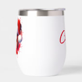 サンタハットクリスマスにパピロンパーソナライズされた犬 (左面)