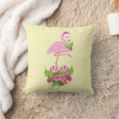 サンタハットクリスマスにピンクのフラミンゴお洒落 クッション (ブランケット)