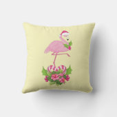 サンタハットクリスマスにピンクのフラミンゴお洒落 クッション (裏面)