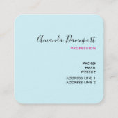 サンタハットクリスマスにピンクのフラミンゴお洒落 スクエア名刺 (裏面)