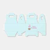 サンタハットクリスマスにピンクのフラミンゴお洒落 フェイバーボックス (折り畳みなし)