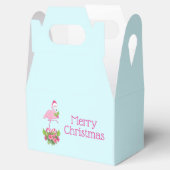 サンタハットクリスマスにピンクのフラミンゴお洒落 フェイバーボックス (オープン)