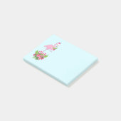 サンタハットクリスマスにピンクのフラミンゴお洒落 ポストイット (アングル)